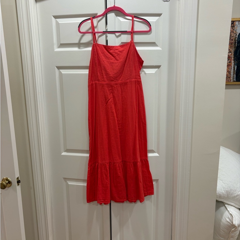 GAP Coral Red Textured Dress